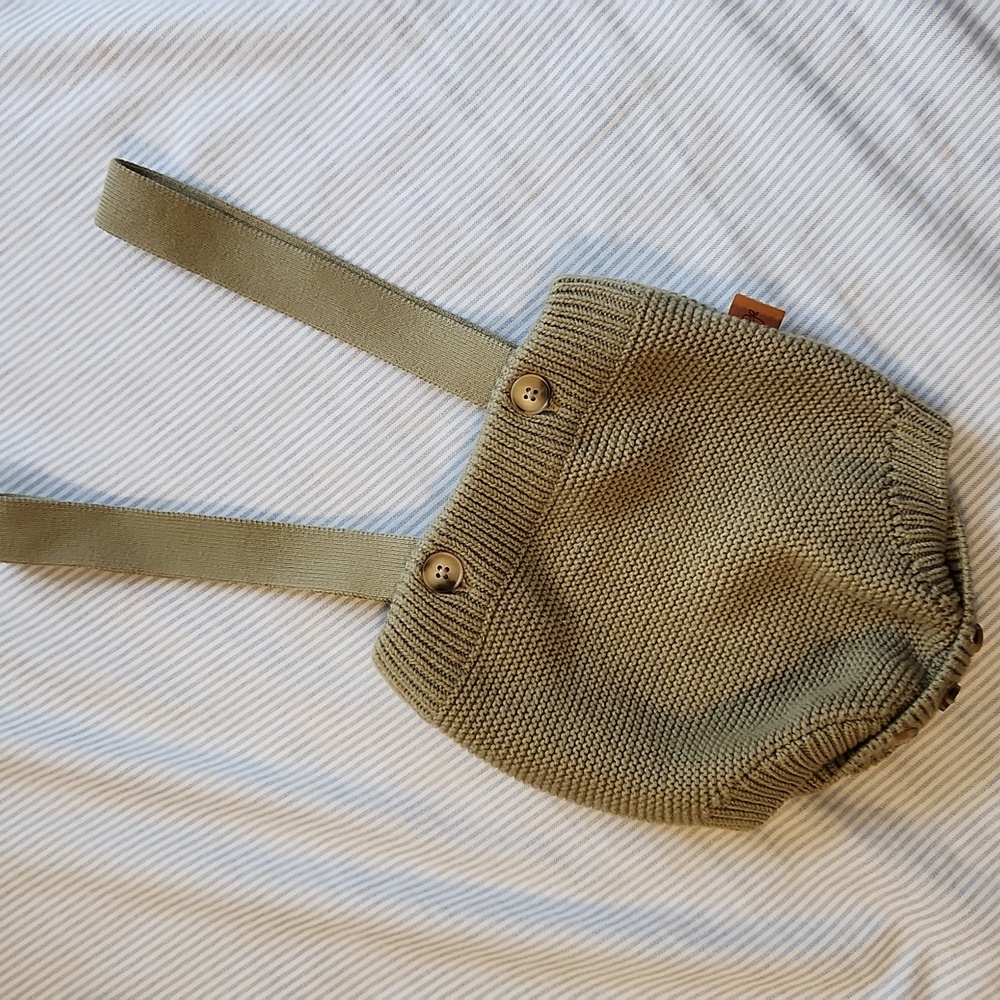 Knit Baby Bloomers with Suspenders